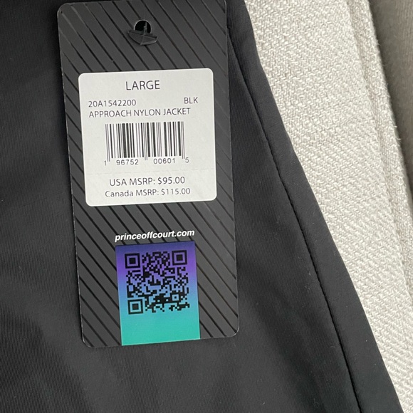 Tennis Prince nylon approach jacket BLK - Picture 2 of 6